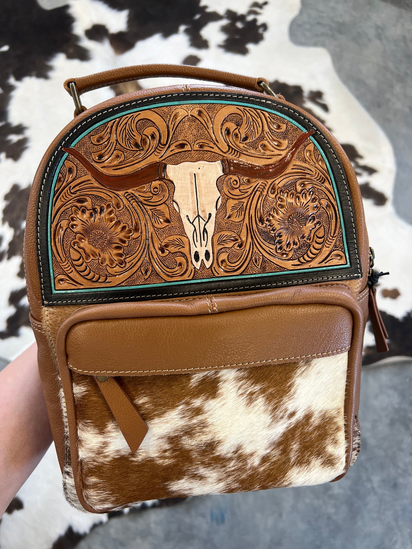 Steer Creek Tooled Leather Backpack