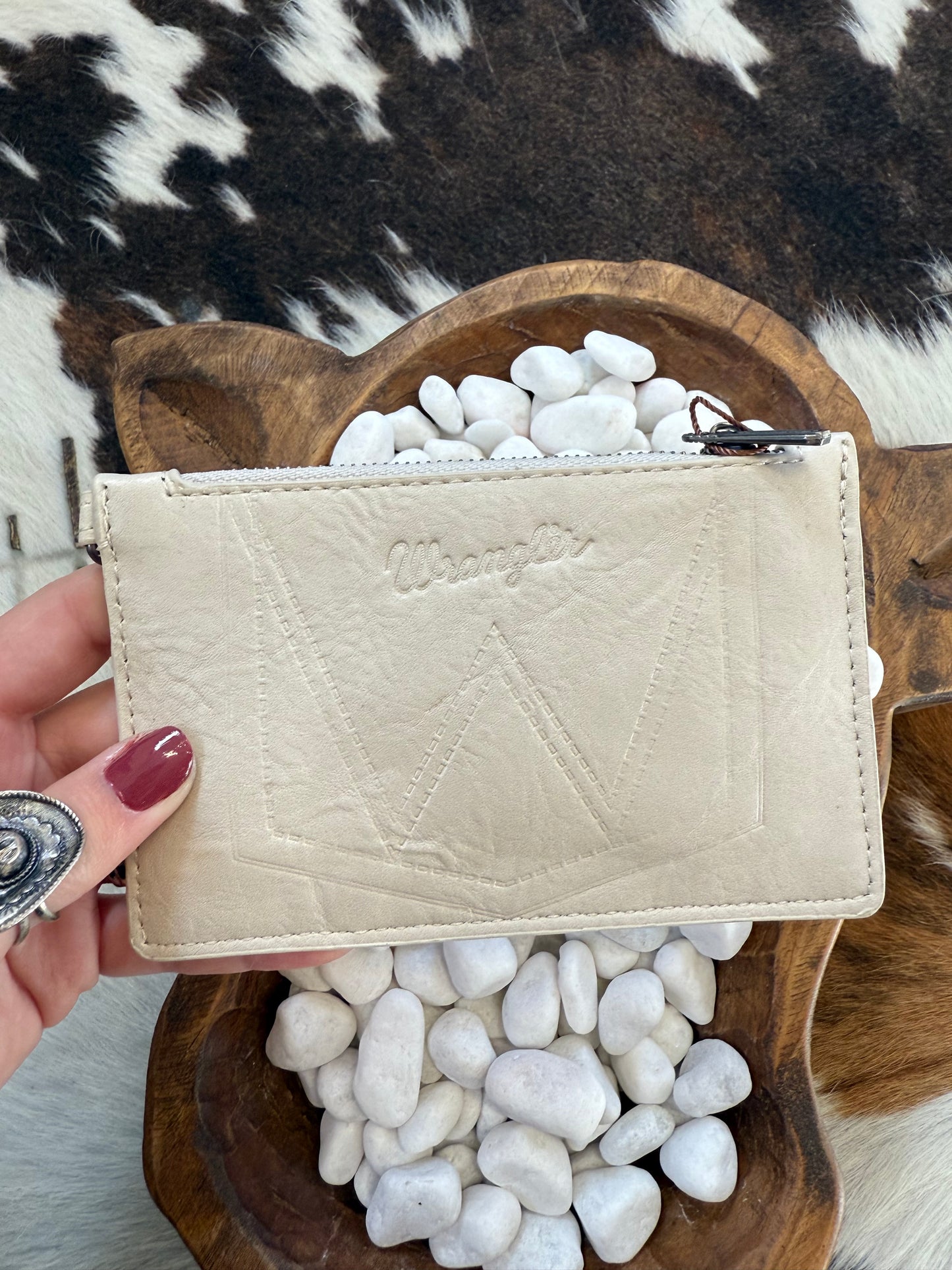 White Wrangler Wristlet Card Wallet