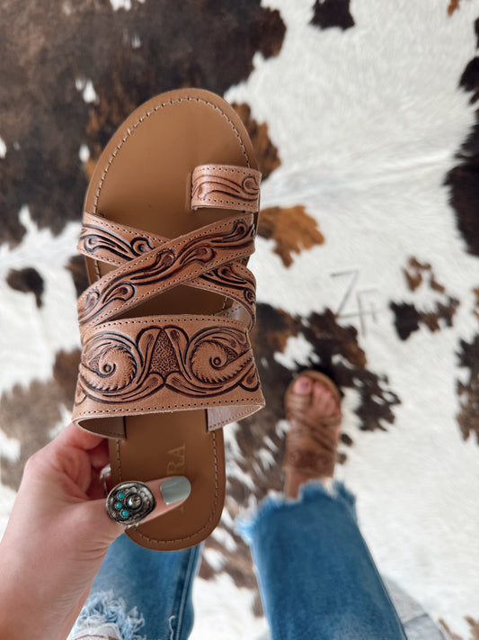 Delia Ridge Leather Sandals