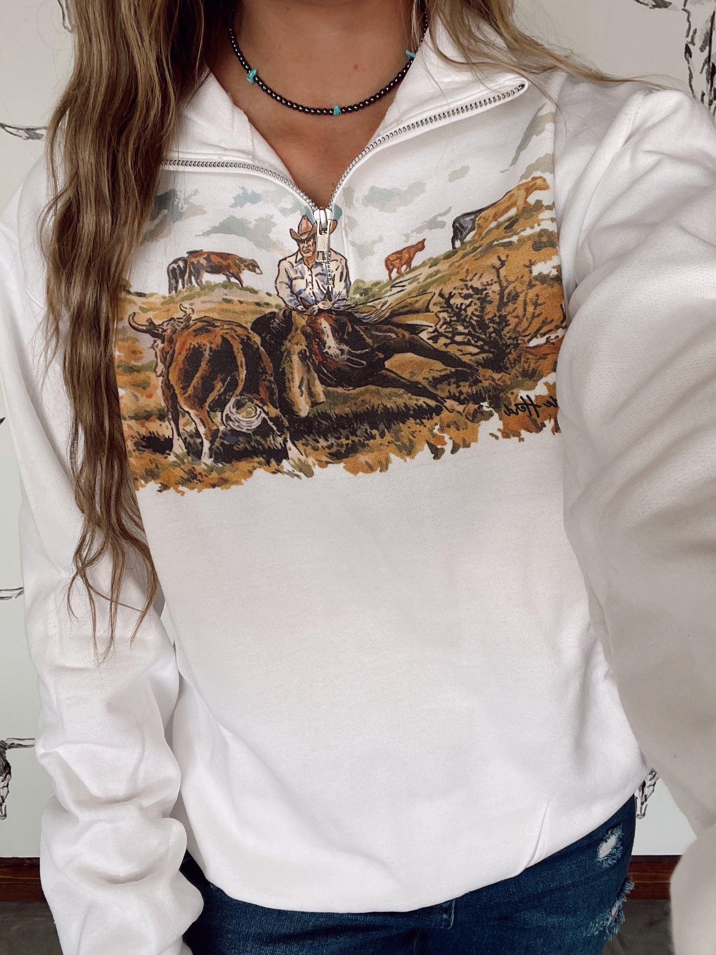 Cuttin Cattle Quarter Zip Sweatshirt