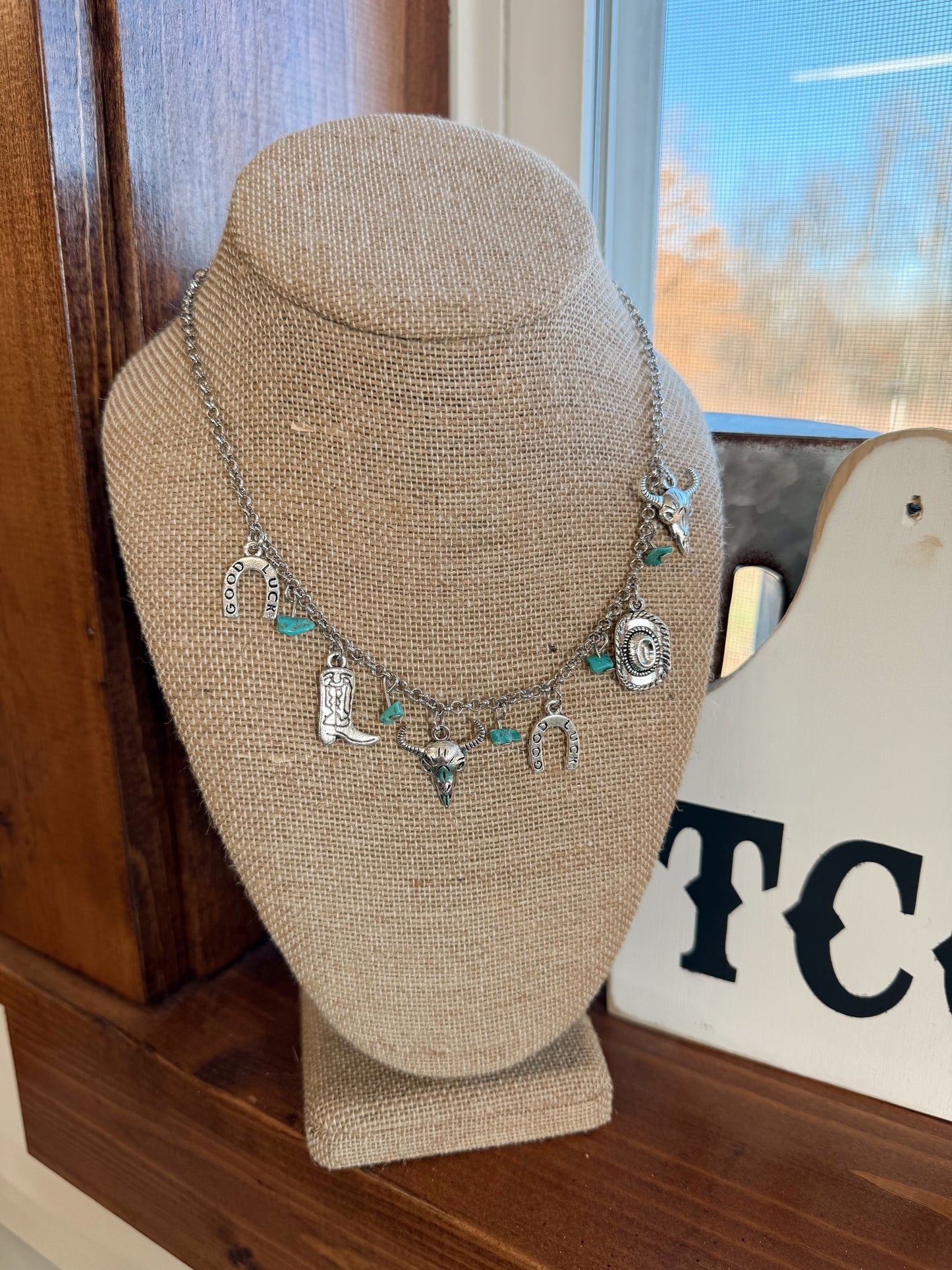 Turquoise Western Charm Necklace