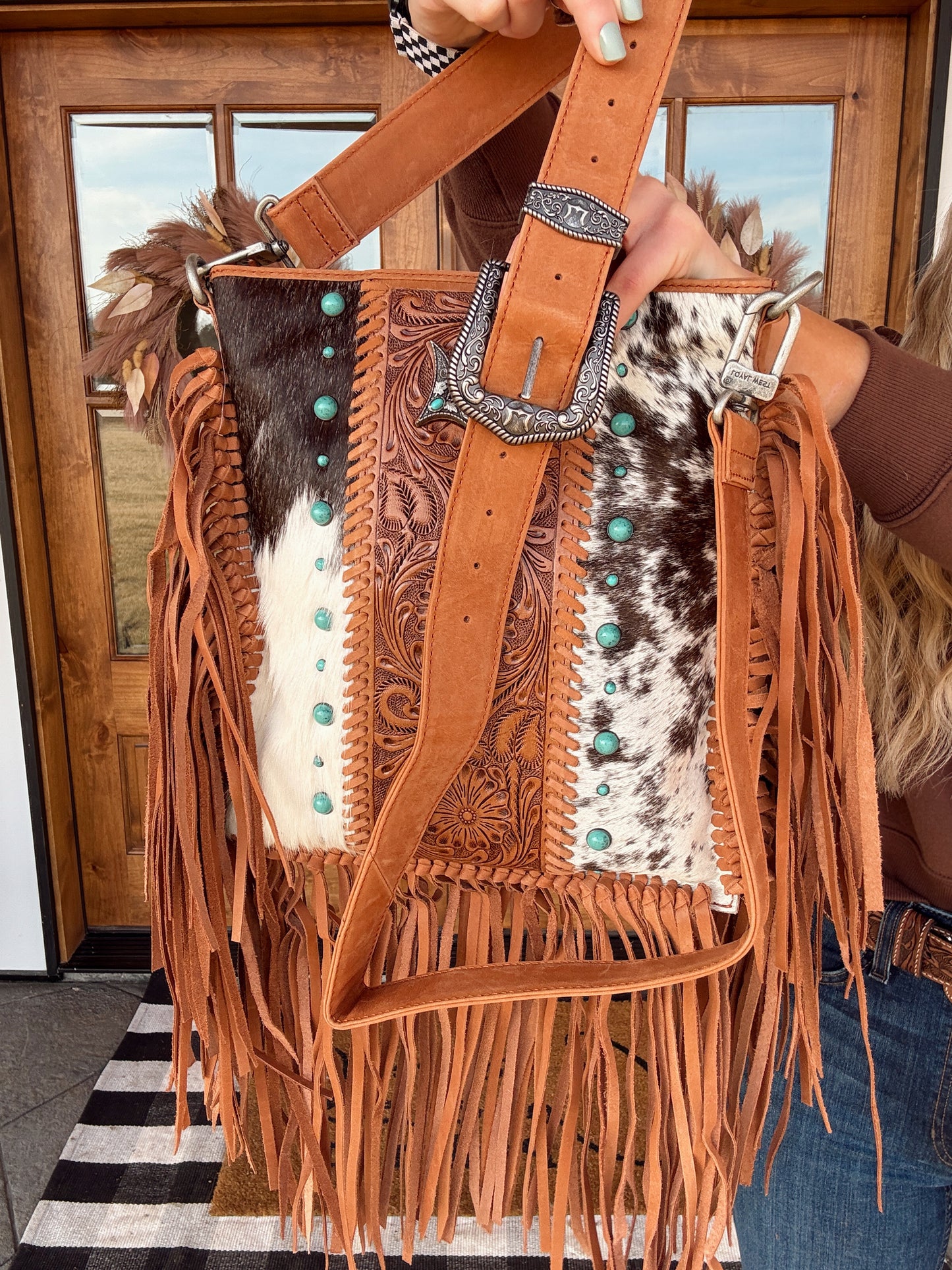 Tucson Fringe Cowhide Purse