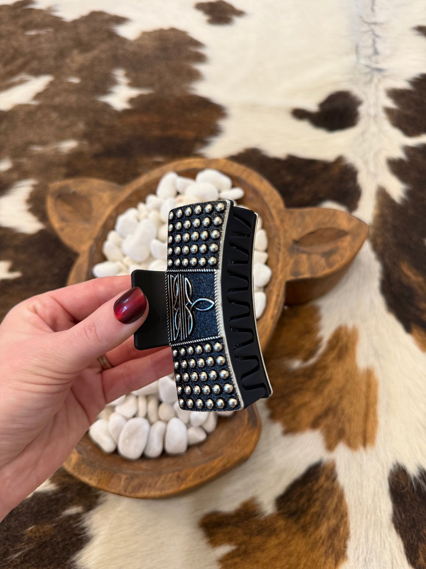 Boot Stitch Claw Hair Clip