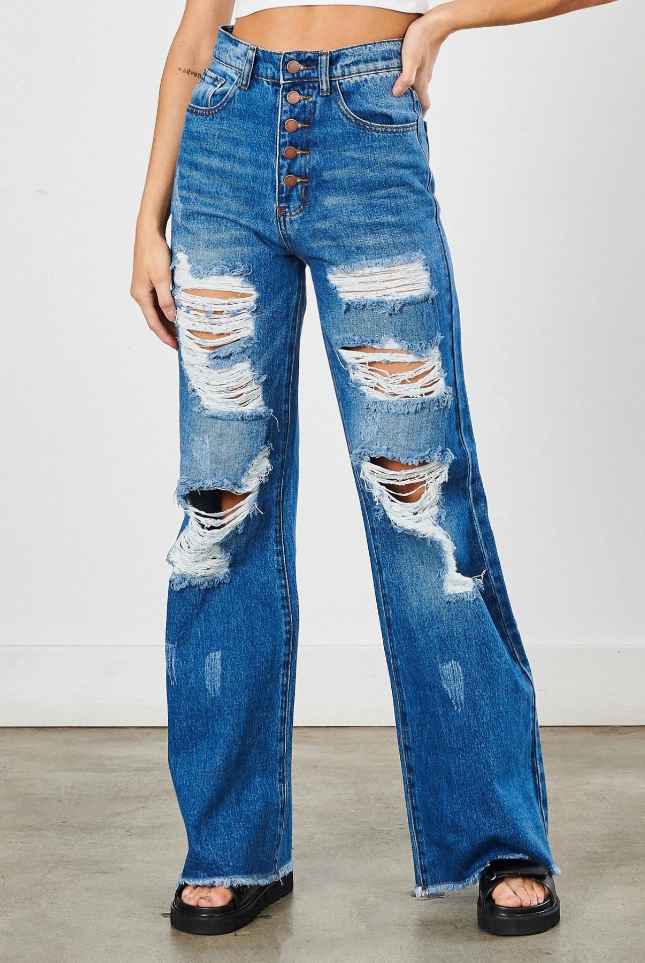 Tourniquet Wide Leg Jeans