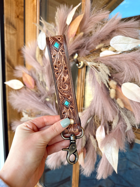 Spirit Stone Leather Keychain