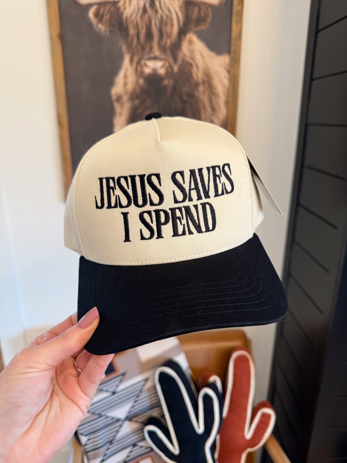 Jesus Saves I Spend Trucker Hat