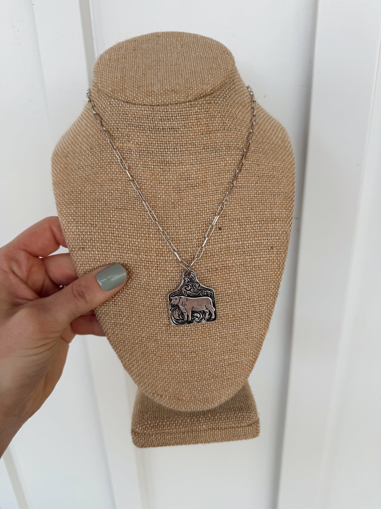 Cattle Call Eartag Necklace