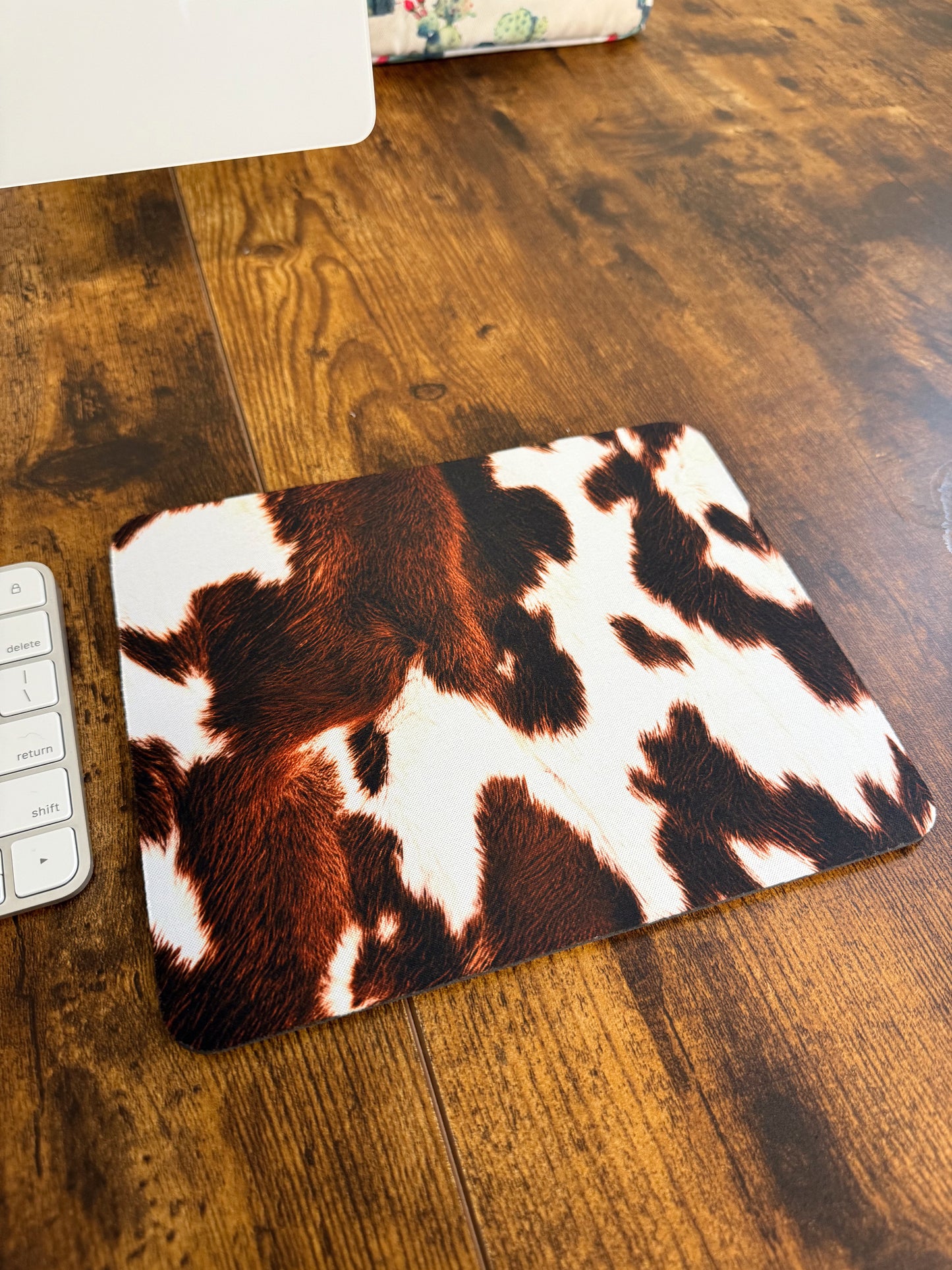 Brown Cowhide Print Mousepad