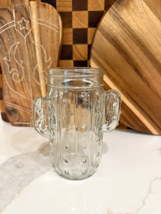 Cactus Mason Jar Glass