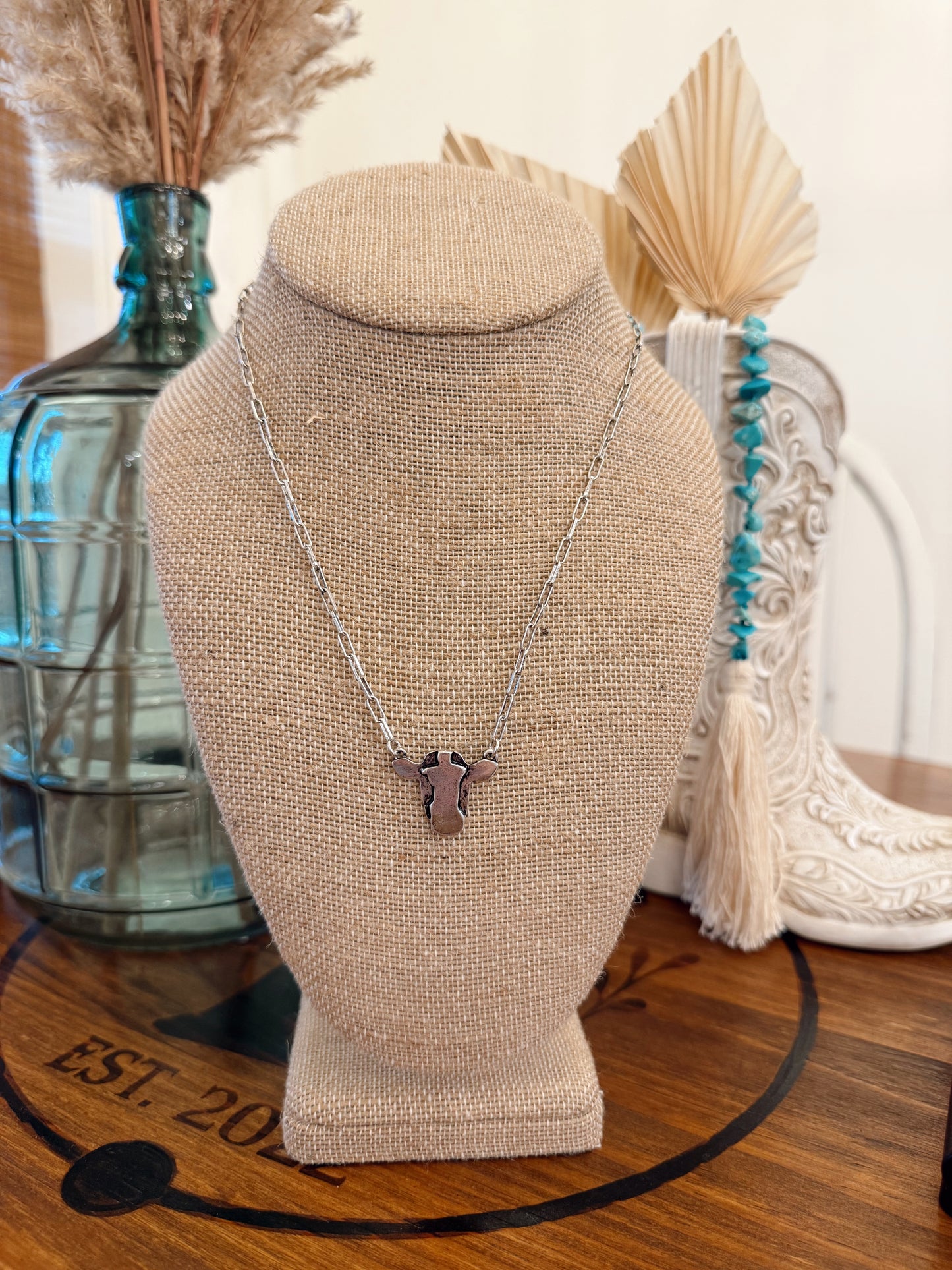 Western Cow Head Necklace
