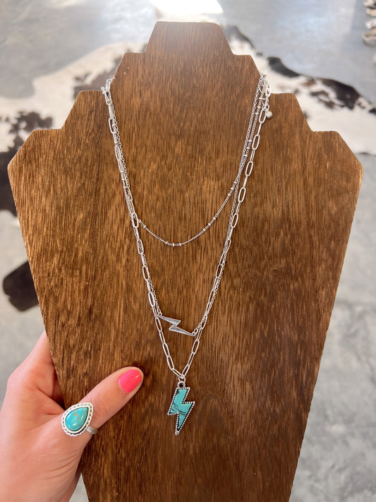 Lightning Bolt Layered Necklace