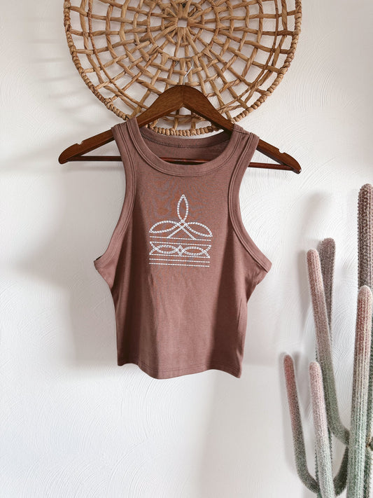 CHOCOLATE BOOT STITCH TANK