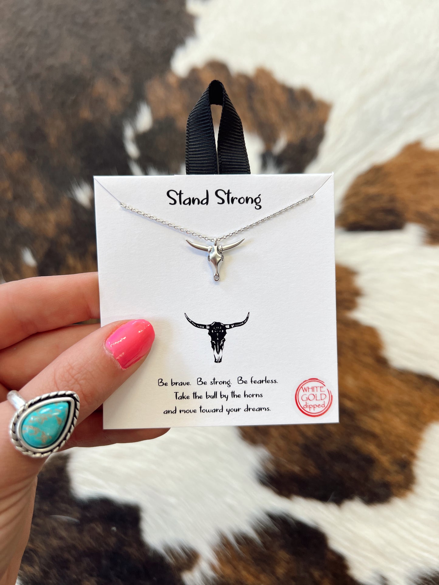 Silver Cow Skull Necklace