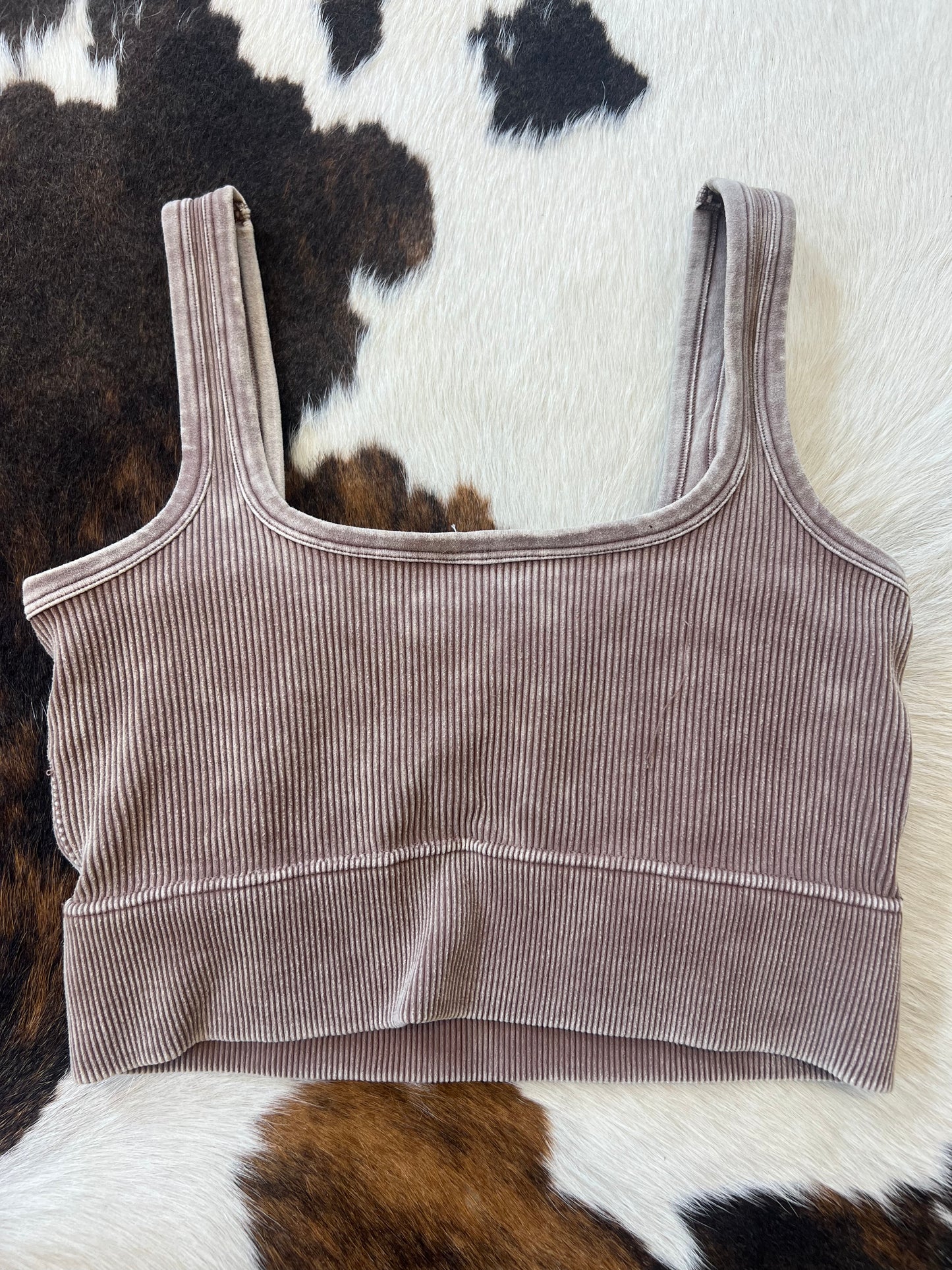 Mae Padded Crop Tank - Mocha