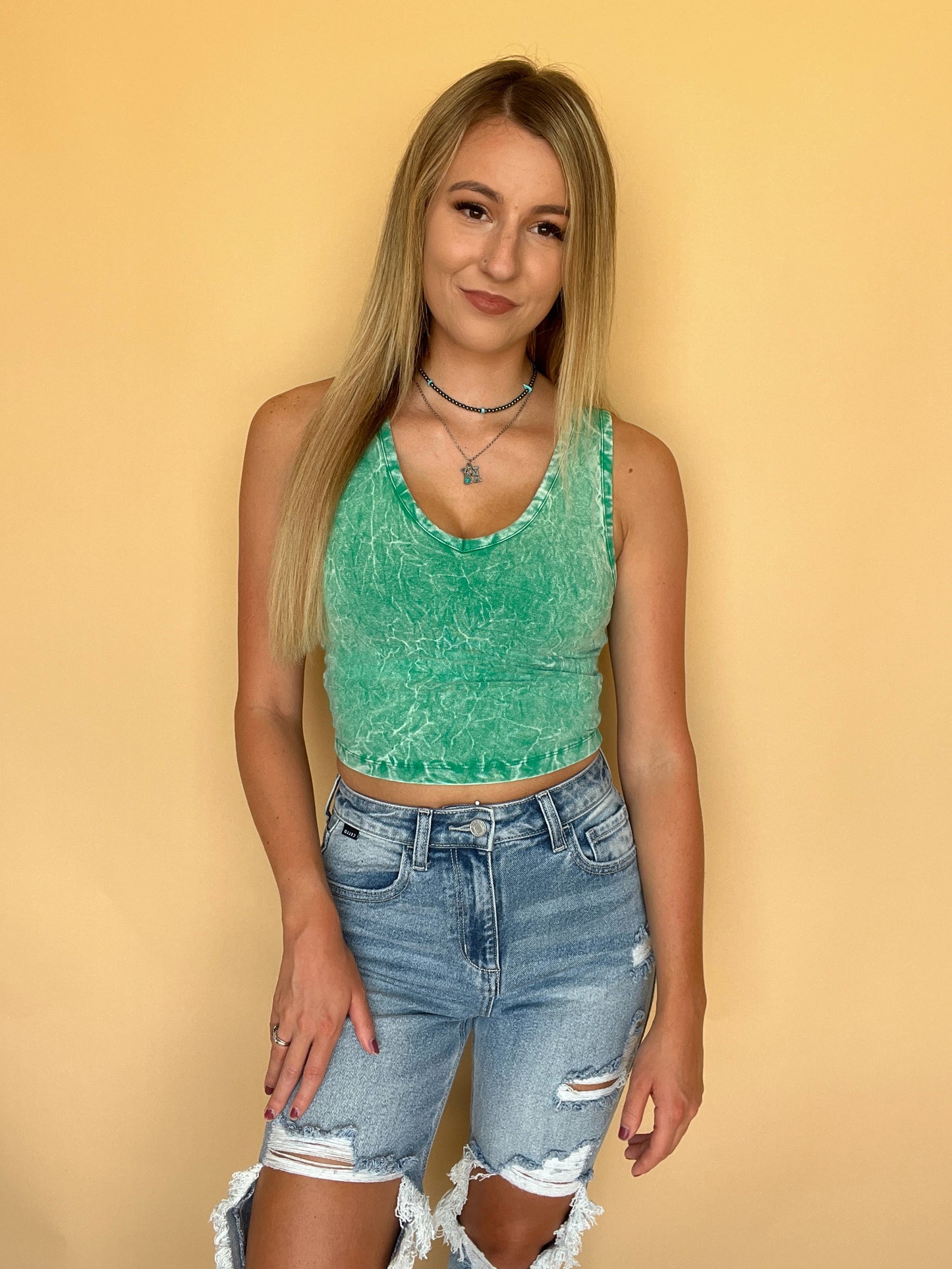 Kellie V Neck Cropped Tank