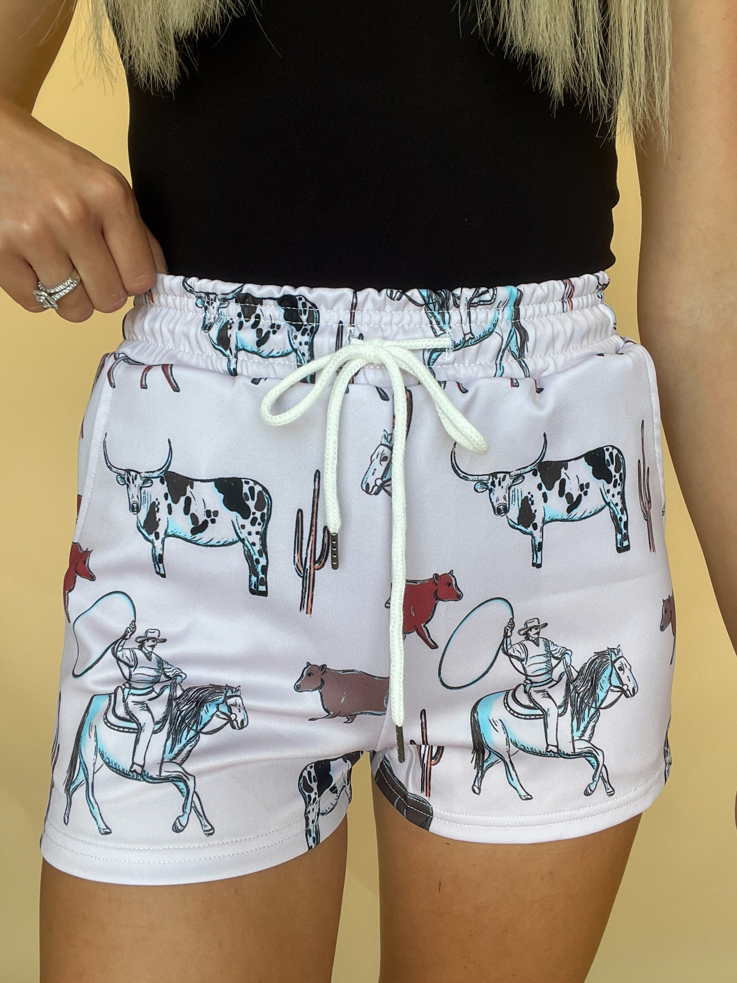 Ranchy Cow Western Shorts (PREORDER - Ships in 2-3 weeks)