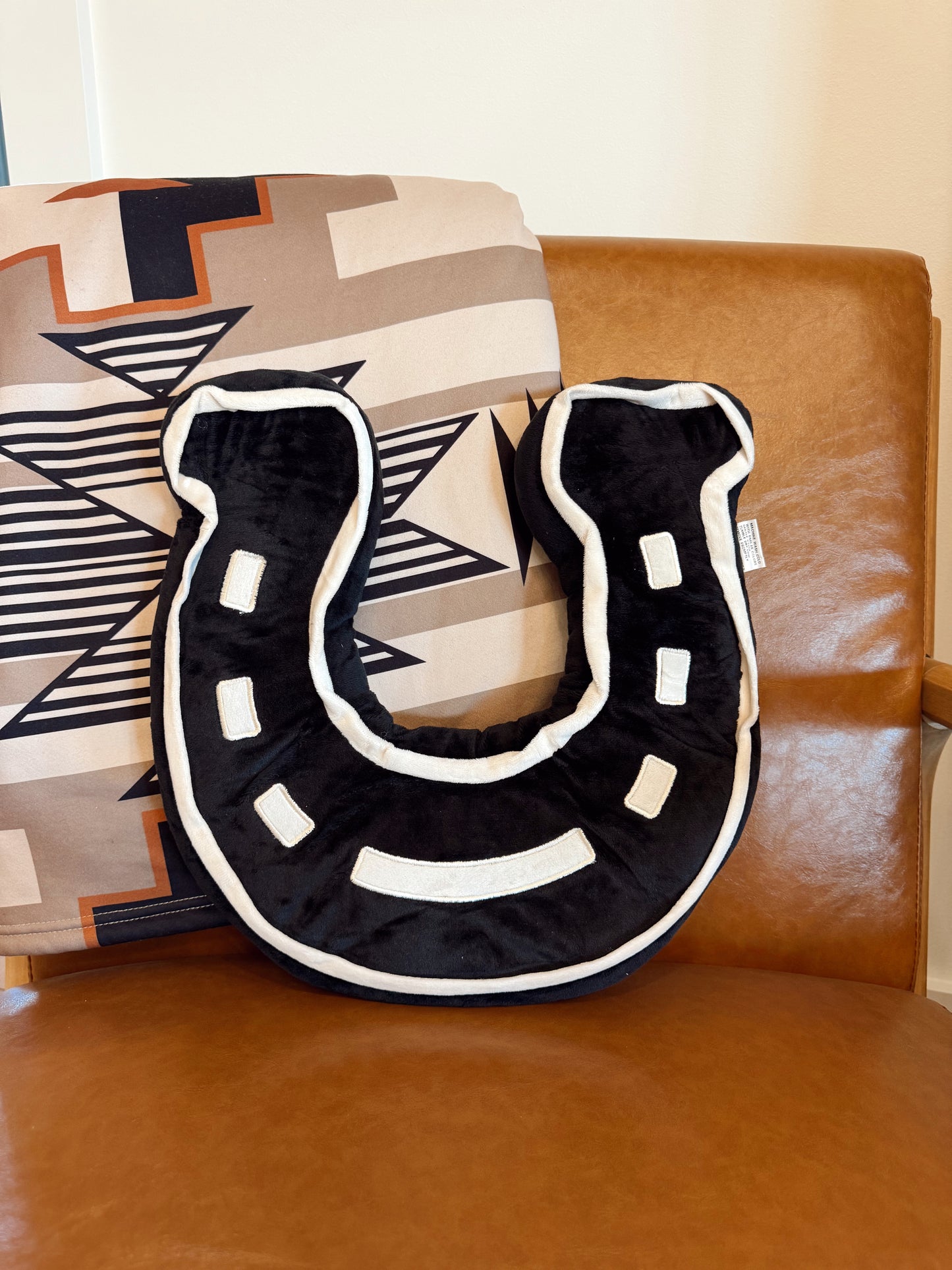 Black Horseshoe Pillow