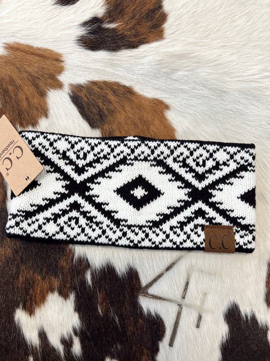 C.C Aztec Headband (B&W)