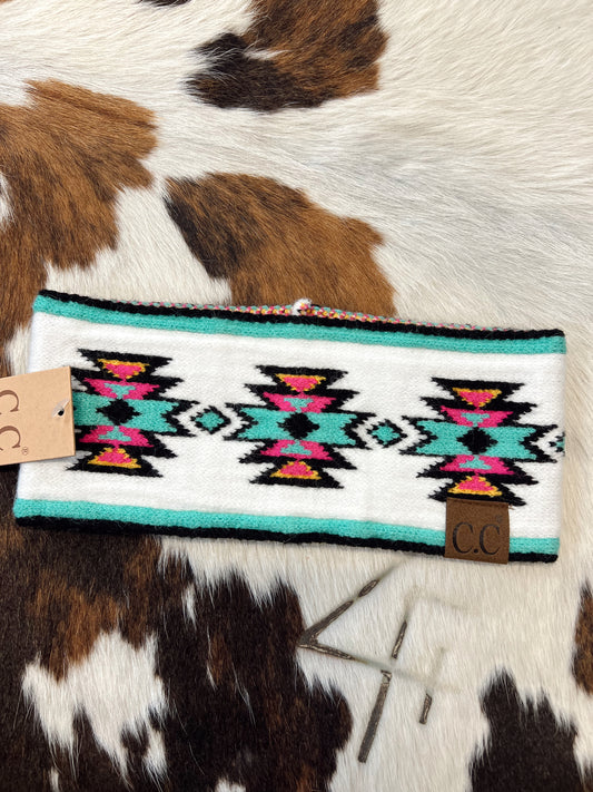 C.C Aztec Headband - Teal Multi