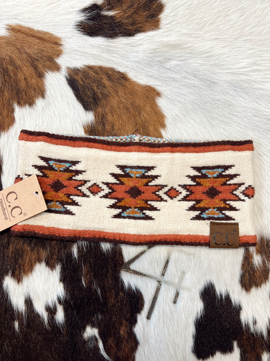 C.C Aztec Headband - Cream Multi