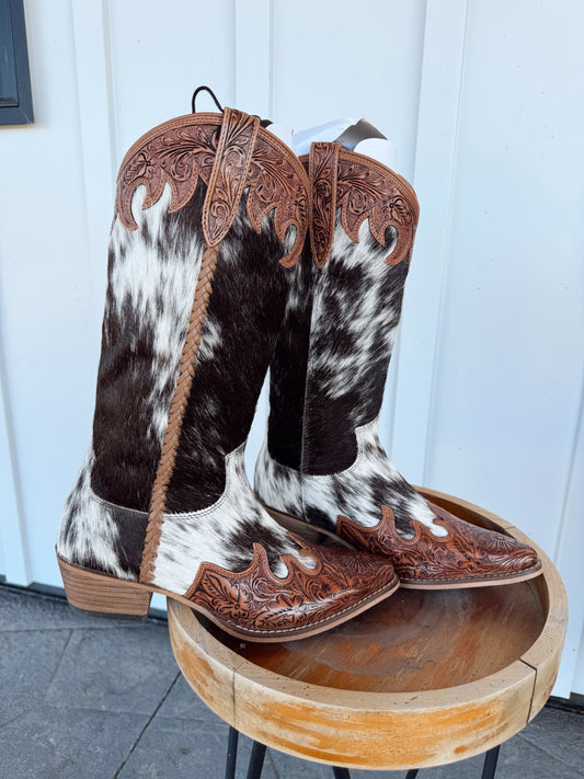 Adelaide Cowhide Snip Toe Boots
