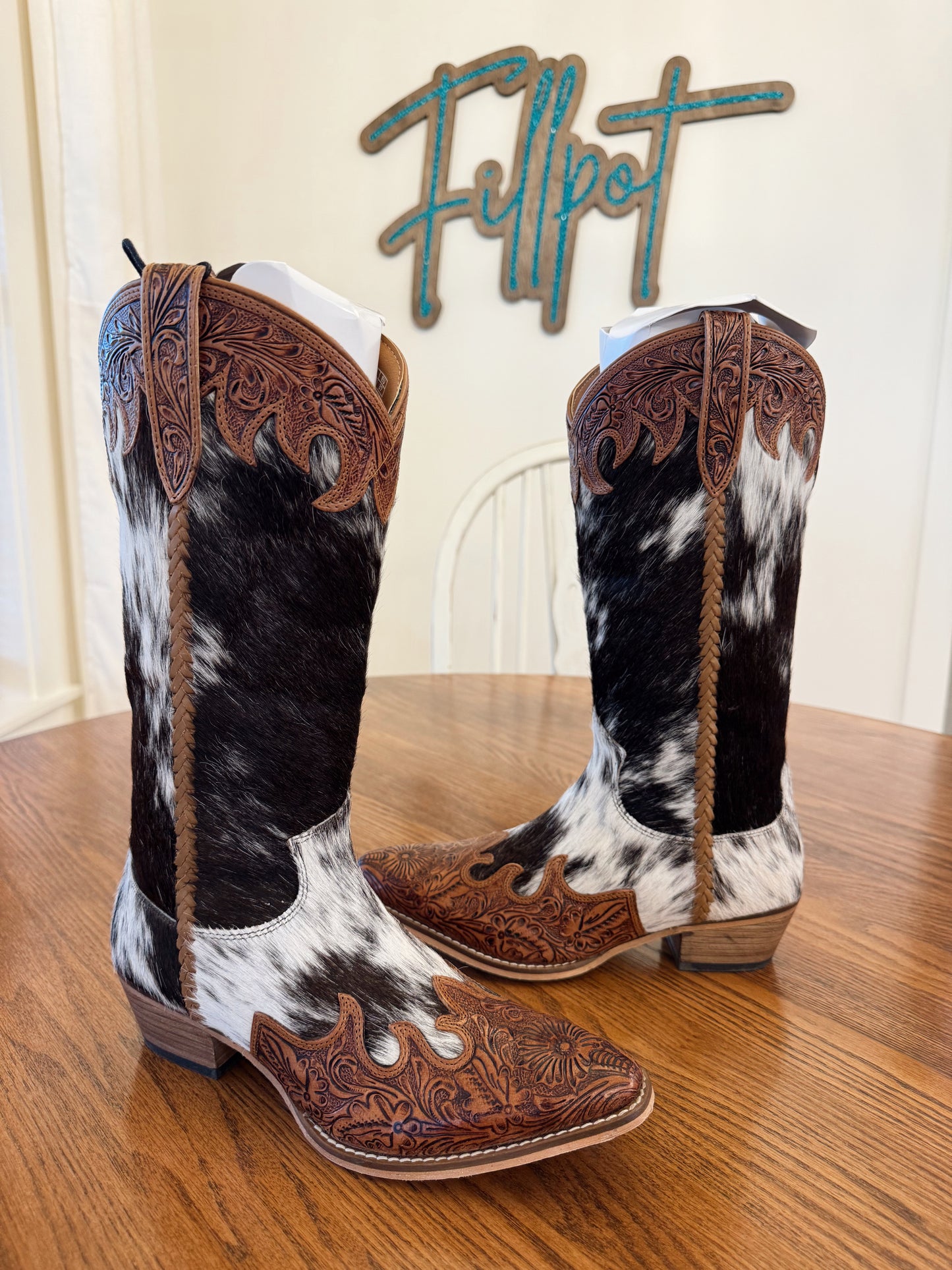 Adelaide Cowhide Snip Toe Boots