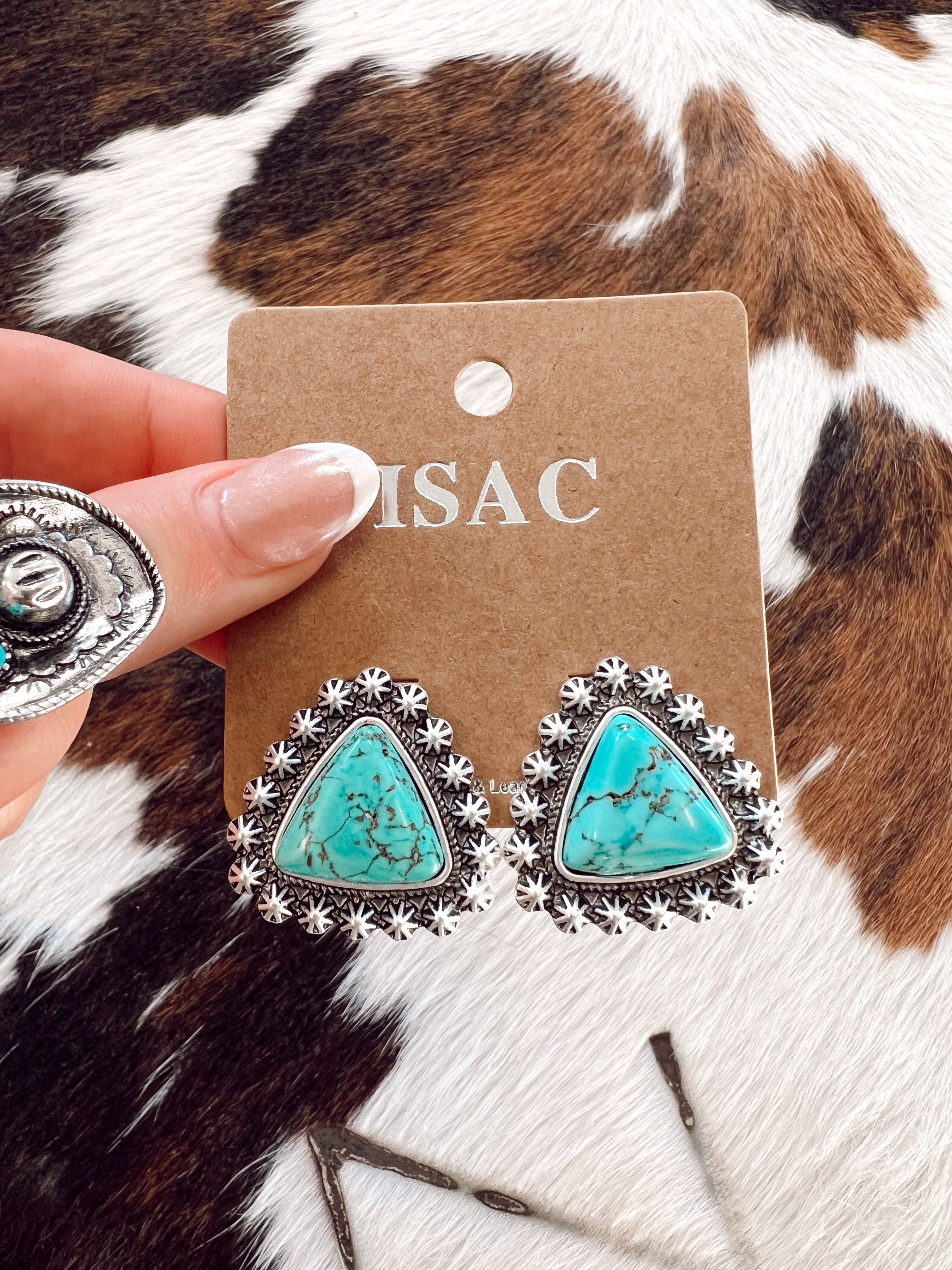 Turquoise & Diamond Stud Earrings – CJ Inc.