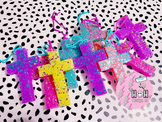 Hot Pink Cross Car Freshie