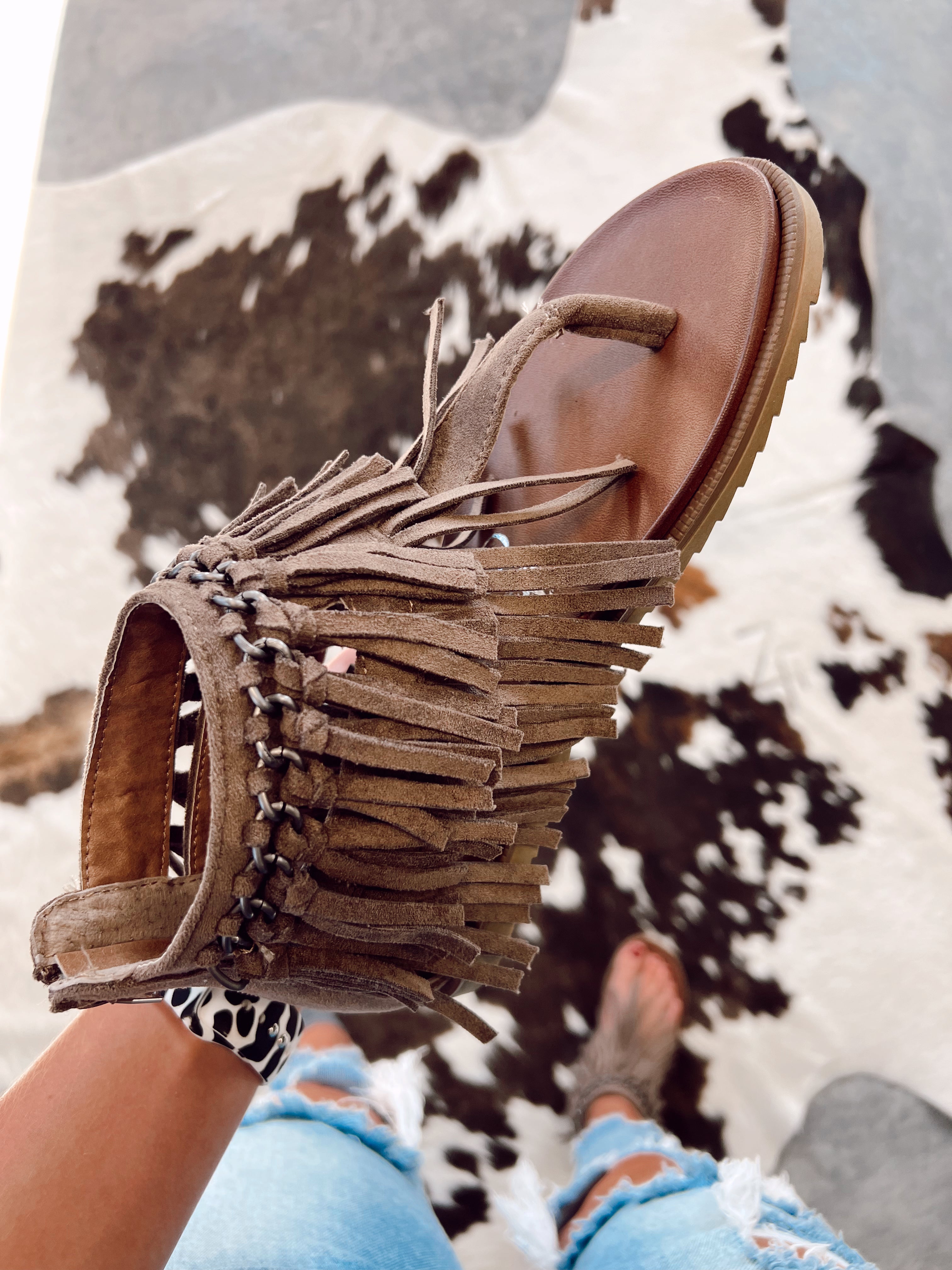 ASH Paquito Suede Fringe Western Inspired Sandals | Dillard's