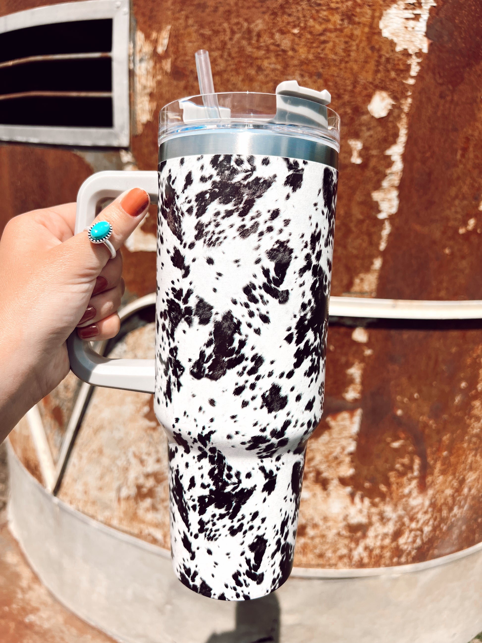 40 oz Bling Cow Print Tumbler - Brown – The Crooked Cactus Boutique