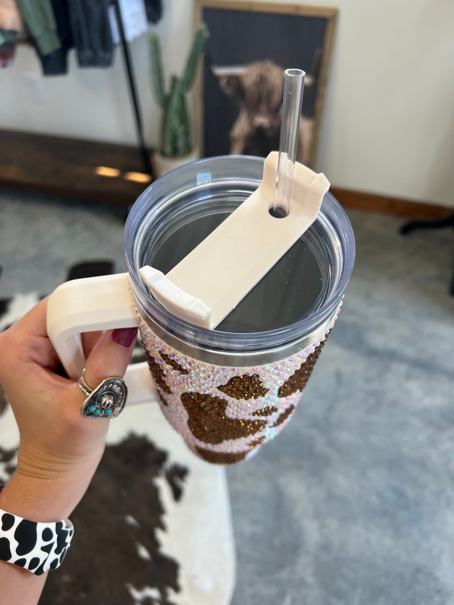 Cow Print Hydrating Tumbler 40oz - La Di Da Boutique