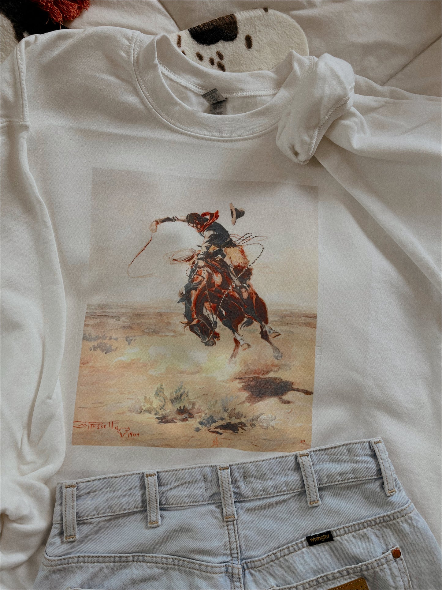 BUCKIN COWBOY CREWNECK