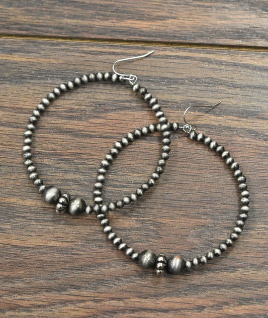 The Diana Silver Beaded Hoops