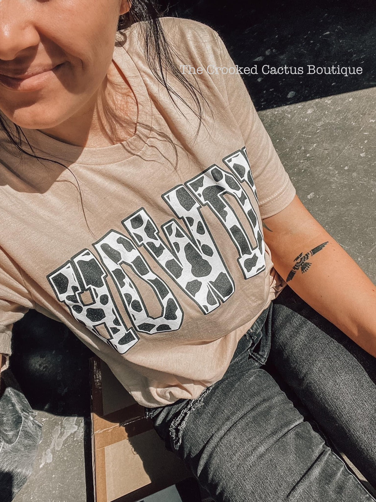 Howdy Cow Print Tee