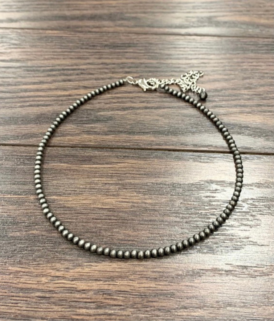 Callie Silver Beaded Choker