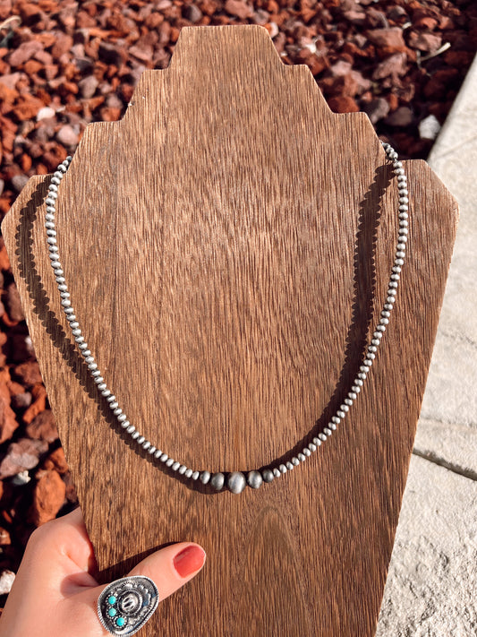 20” Silver Beaded Necklace – The Crooked Cactus Boutique