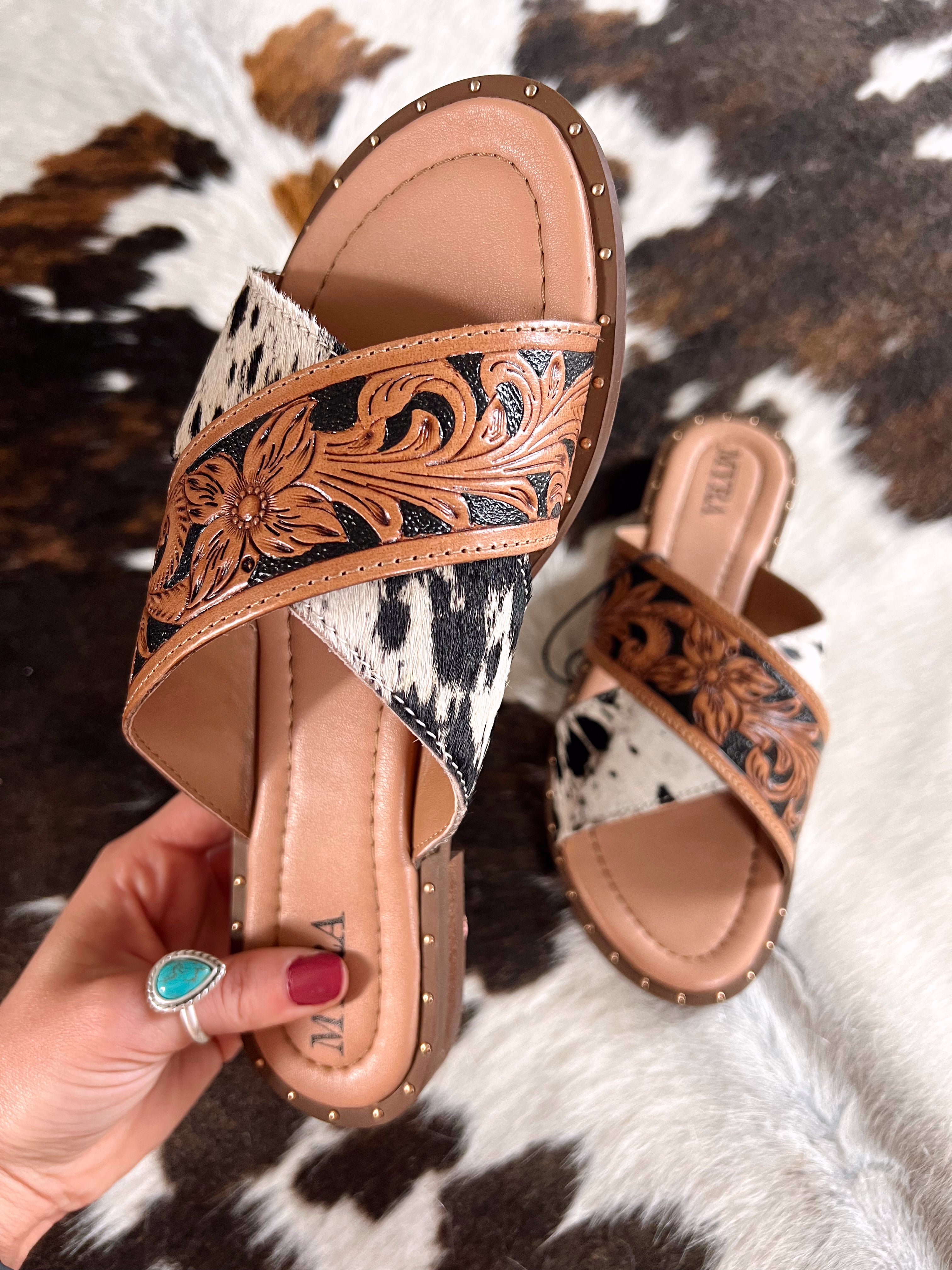 Cowhide 2025 flip flops