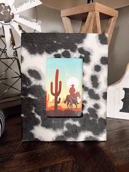 Black Cowhide Picture Frame