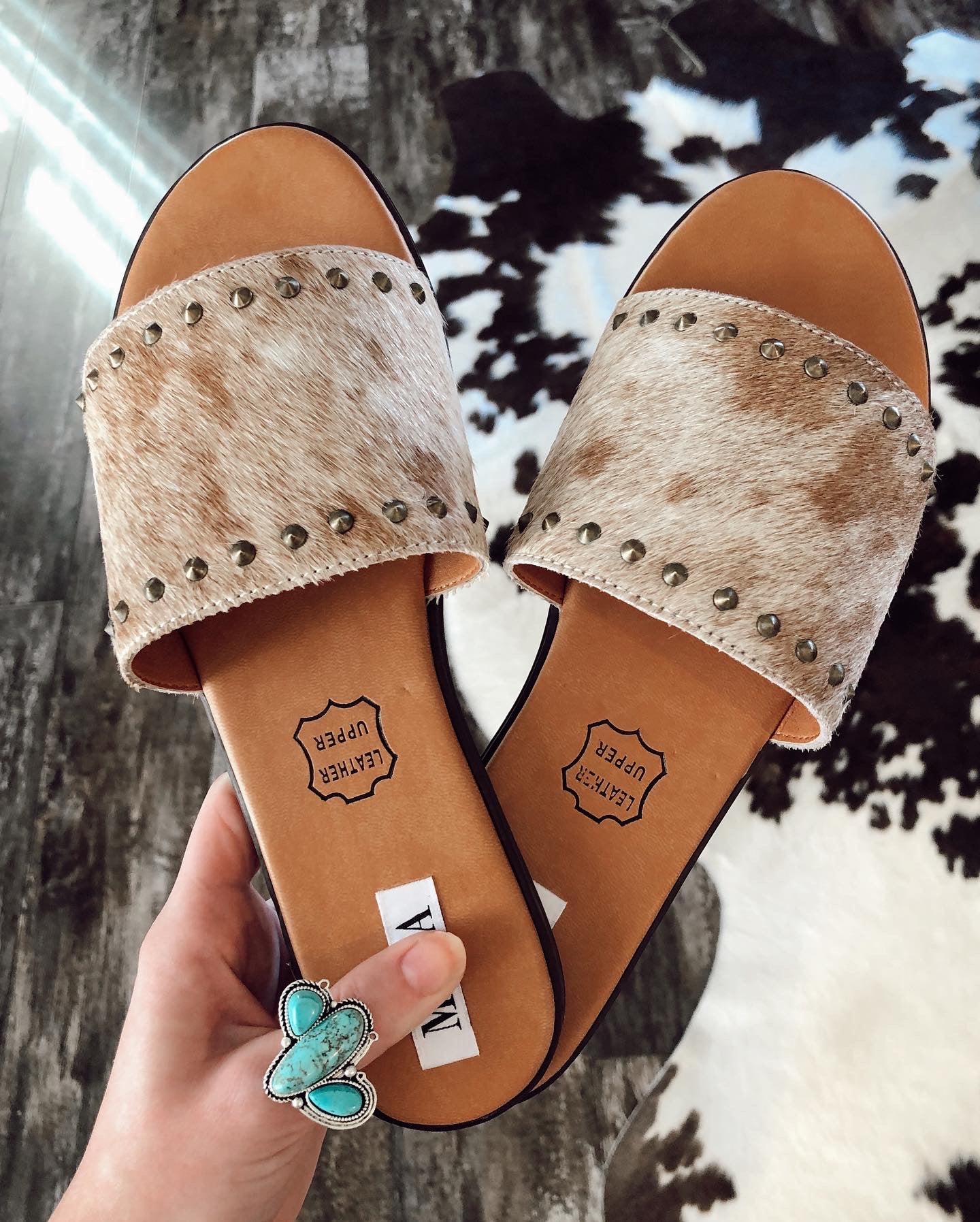 Cowhide sandals new arrivals