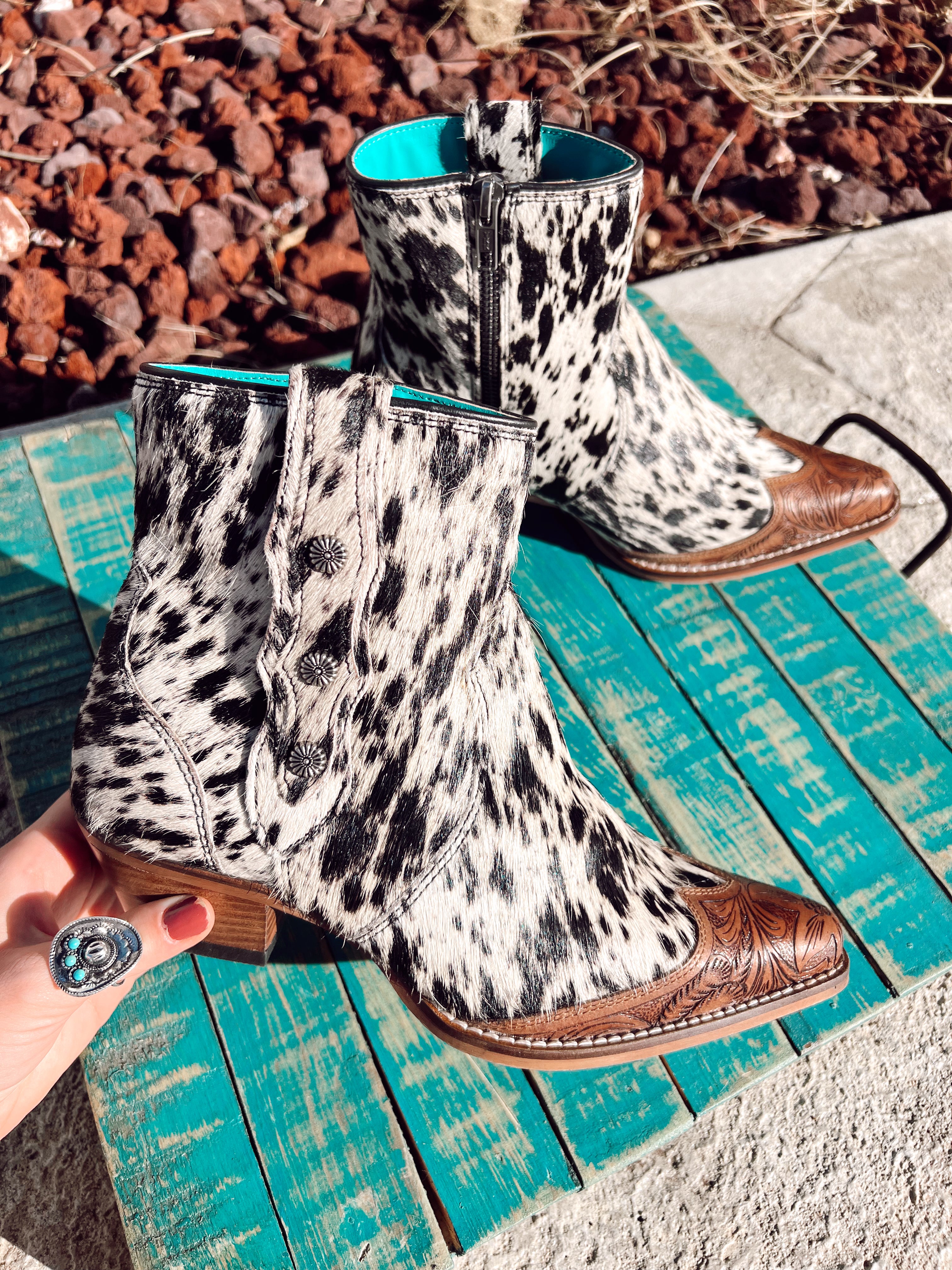 Western on sale leopard booties