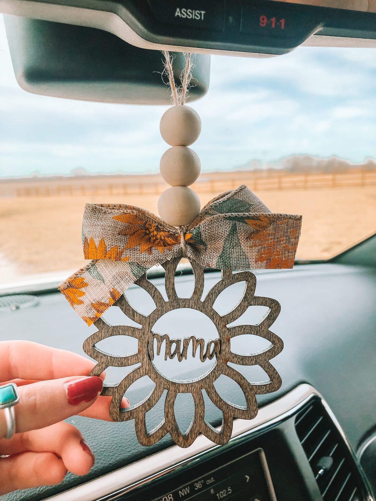 Mama Sunflower Car Charm